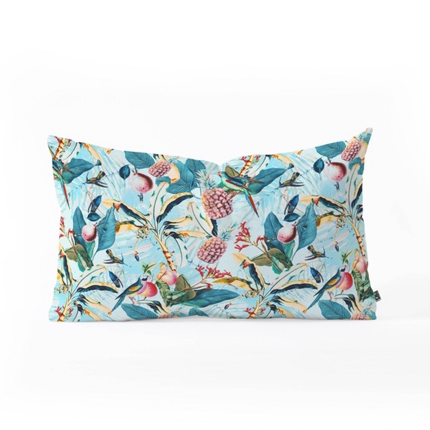 Marta Barragan Camarasa Tropical Paradise Oblong Lumbar Throw Pillow Blue Deny Designs