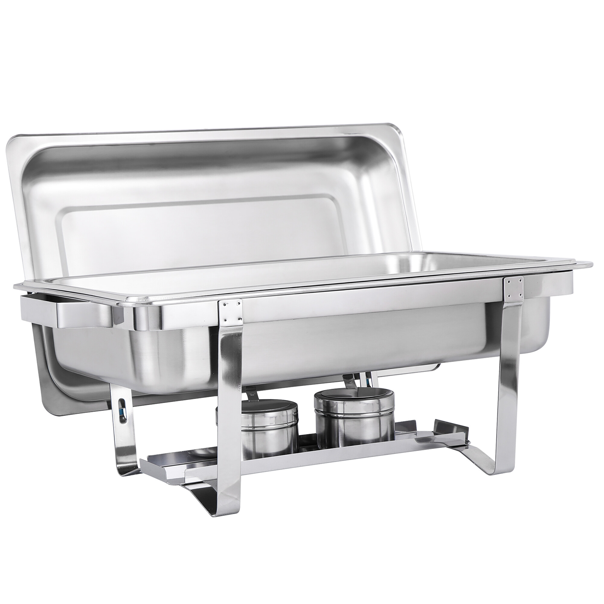 HomGarden 4 Pack 8QT Full Size Chafing Dish， Stainless Steel Chafer Buffet Set W/Fuel Holders， Silver