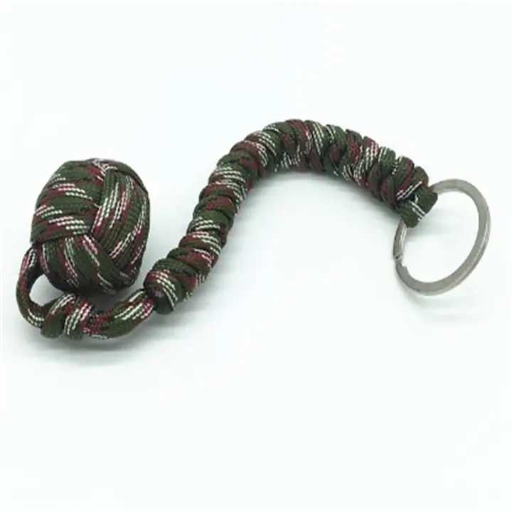 Outdoor anti wolf key ball umbrella rope woven key ring