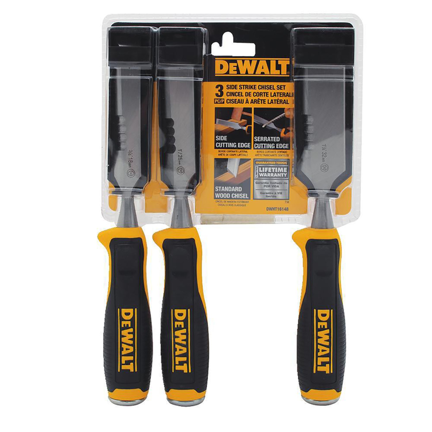 DW Side Strike Wood Chisel Set 3 pk