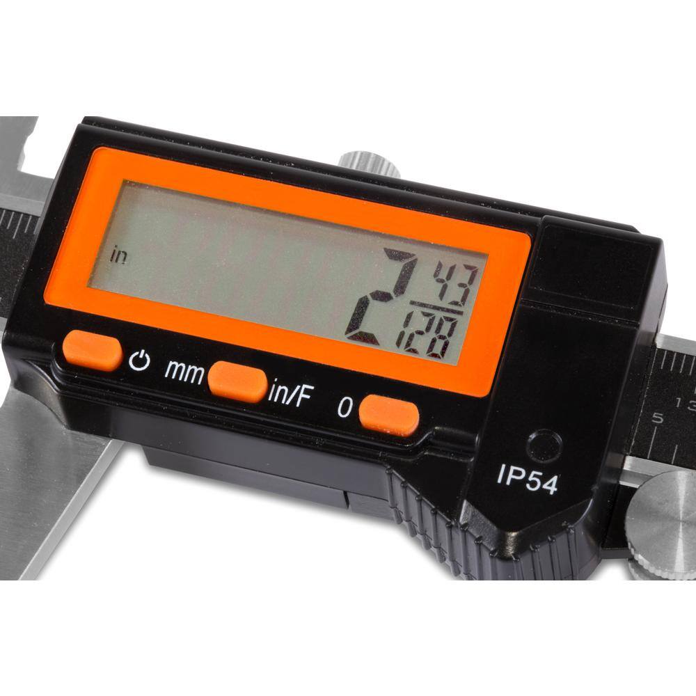 WEN 6.1 in. Electronic Stainless-Steel Water-Resistant Digital Caliper with LCD Readout and Storage Case IP54 Rated 10764