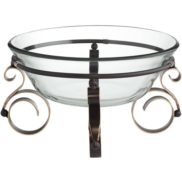 Wide Scroll Leg Glass Bowl