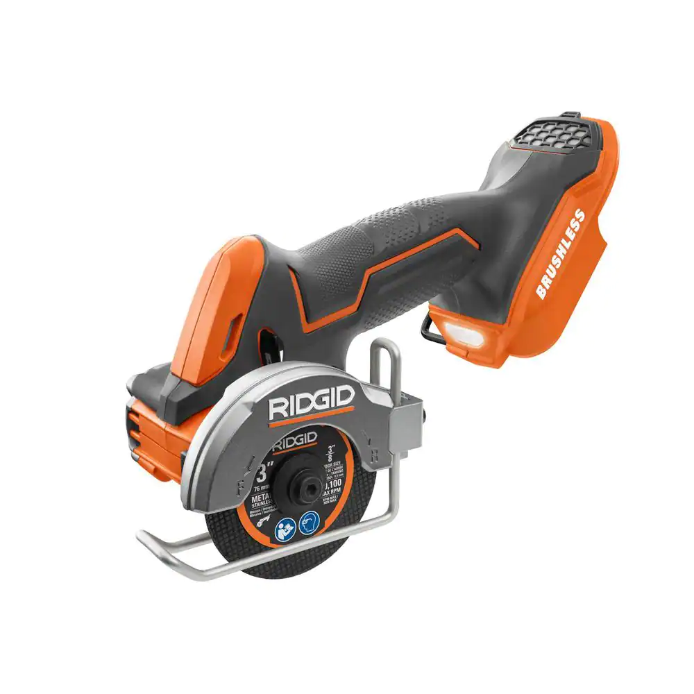 Ridgid 18V SubCompact Brushless Cordless 3 in. Multi-Material Saw (Tool Only) With (3) Cutting Wheels