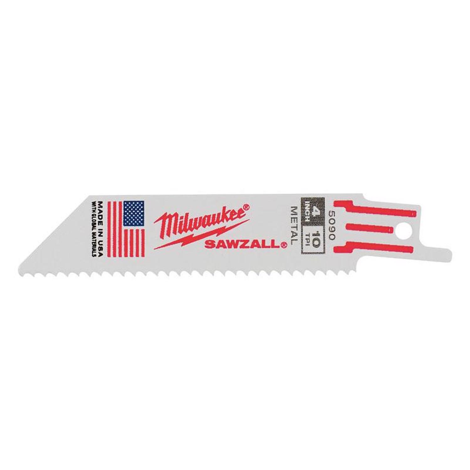 MW SAWZALL 4 in. Bi-Metal Double Duty Upgrade Reciprocating Saw Blade 10 TPI 5 pk