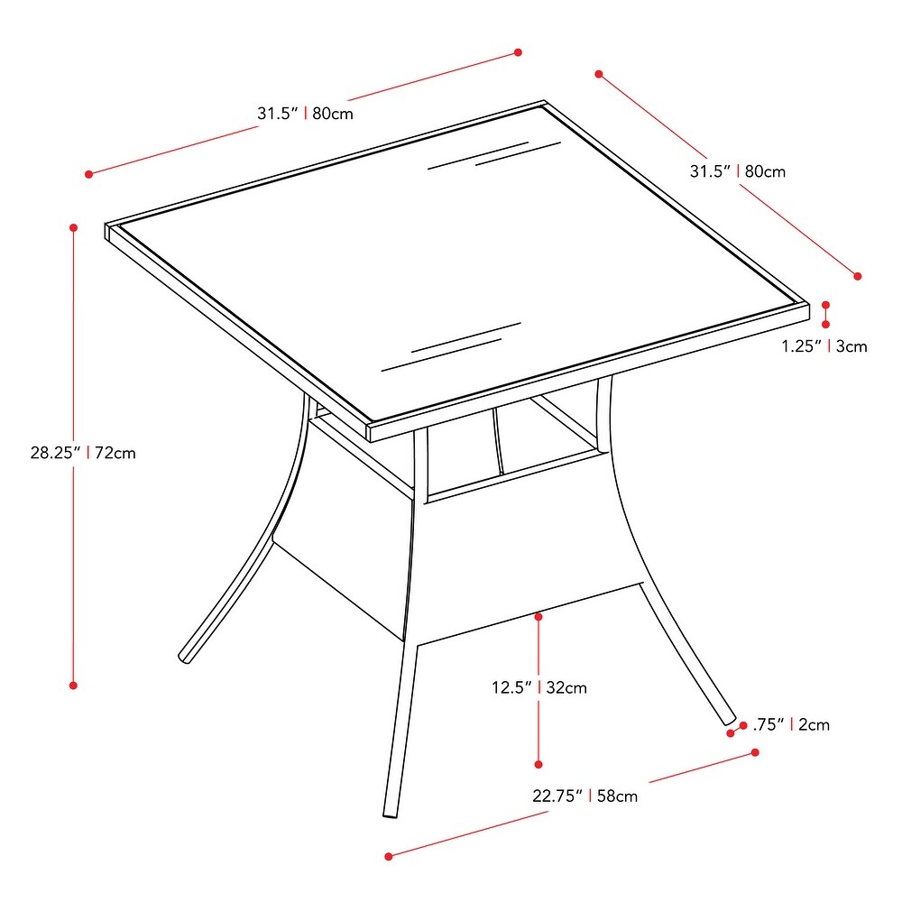 CorLiving Patio Dining Table Square   Black Finish