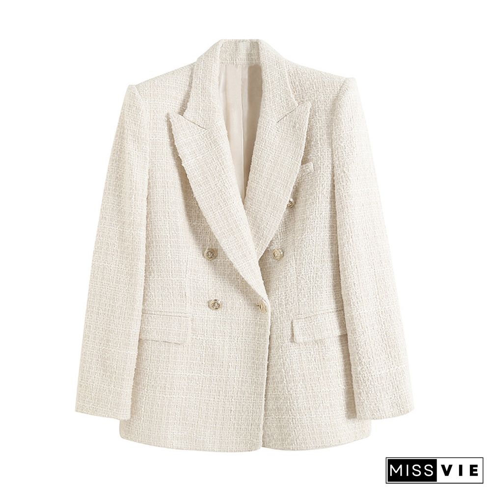 Old Money Aesthetics Tweed Blazer