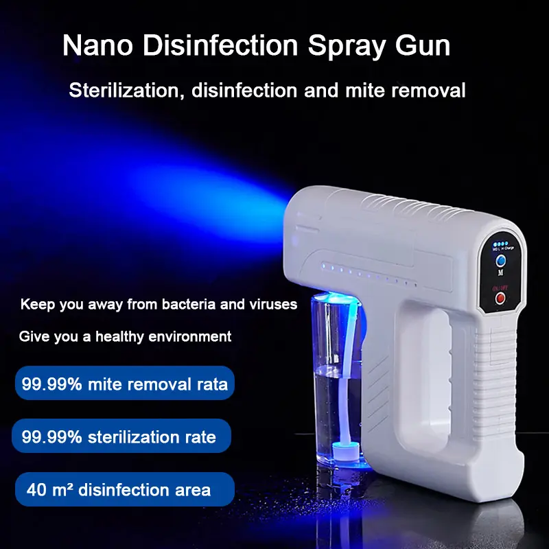 Nano Spray Gun Wireless Blue Ray Nano Disinfection Spray Gun Alcohol Disinfection Steam Spray Gun Nano Atomizer Sprayer