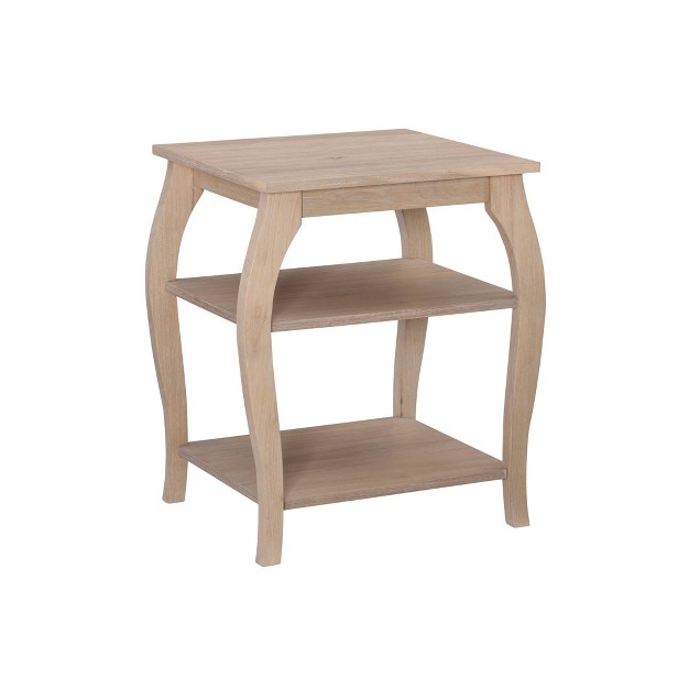 Aurora Solid Wood 2 shelf Side Table Natural Powell