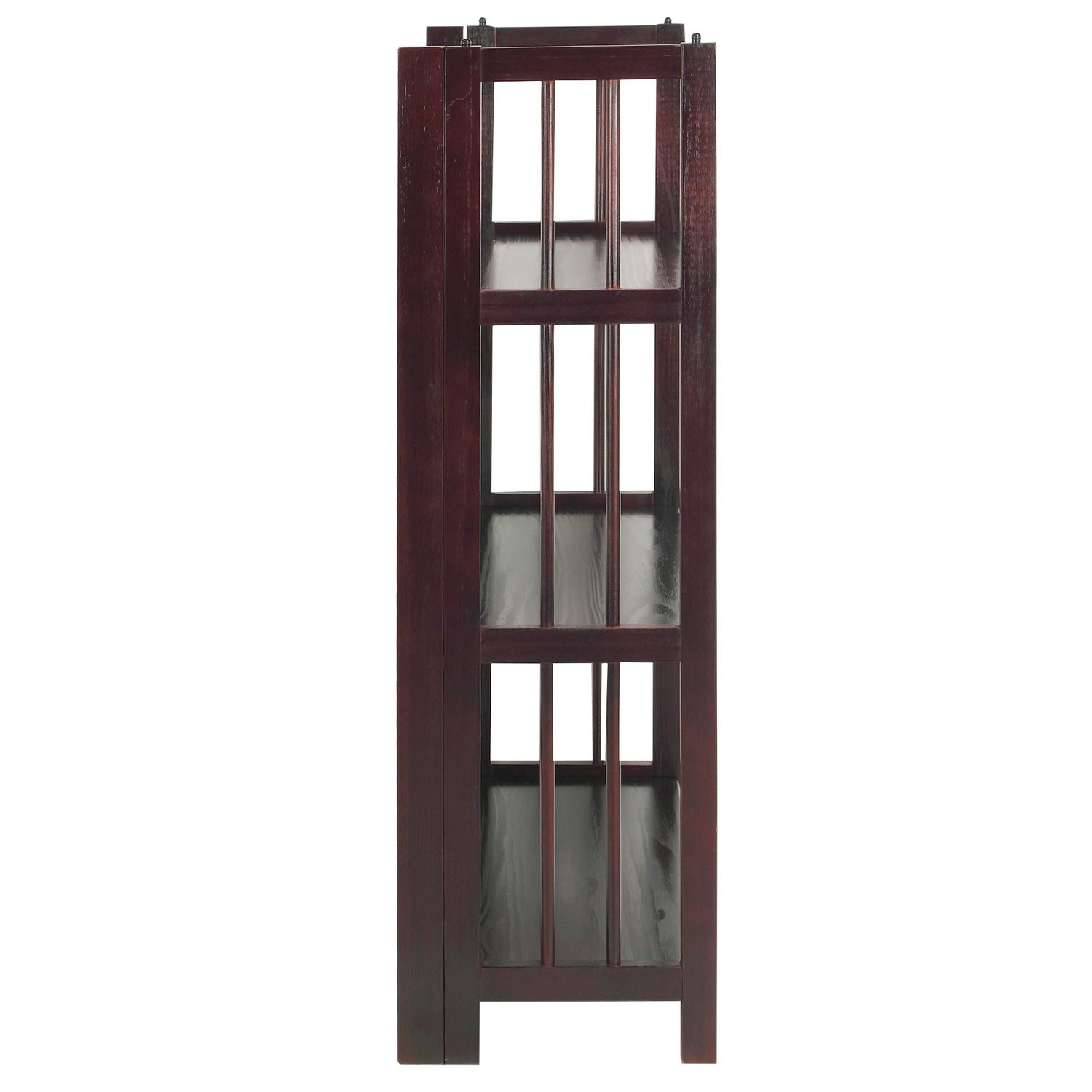 3Shelf Folding Stackable Bookcase 275  Wide 8211 Espresso  Crowdfused