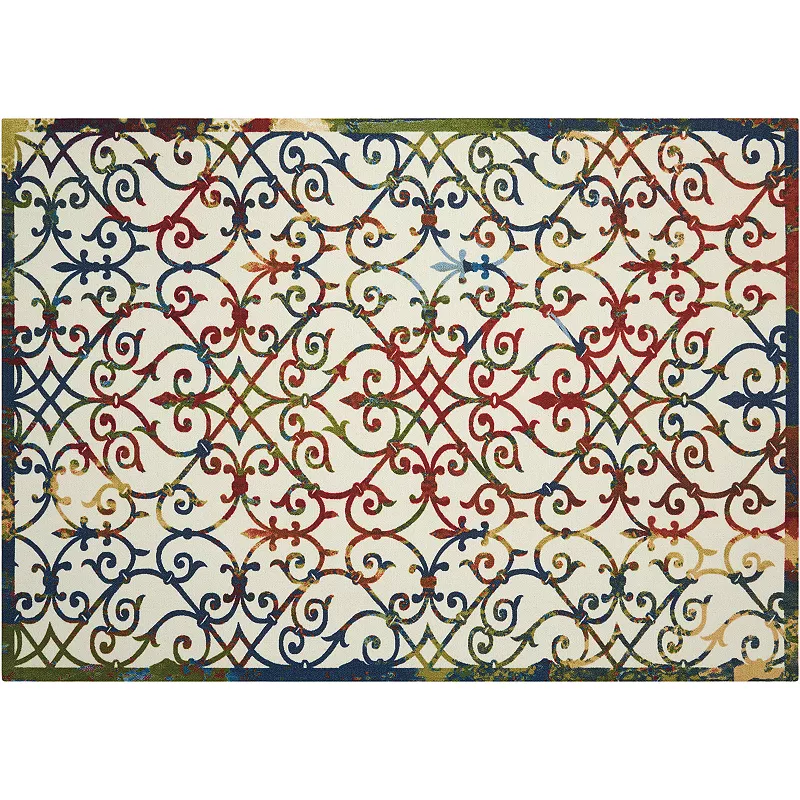 Nourison Home and Garden Caged Scroll Indoor Outdoor Rug