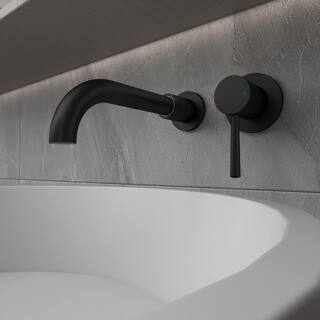 Aosspy Single Handle Wall Mounted Faucet in Matte Black AS-0909