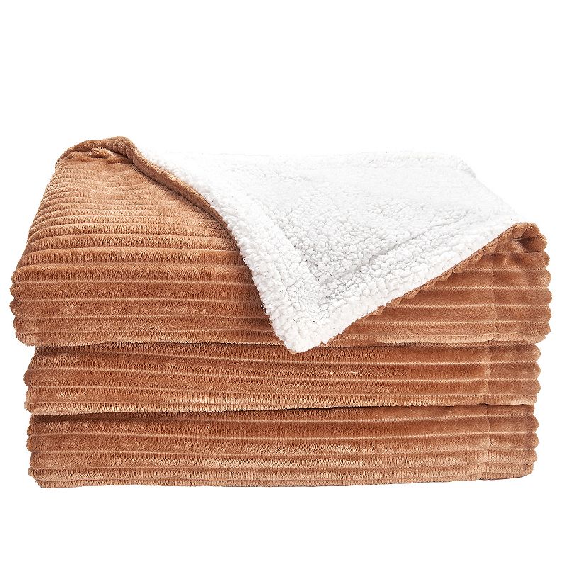 Ribbed Plush to Sherpa Reversible Blanket