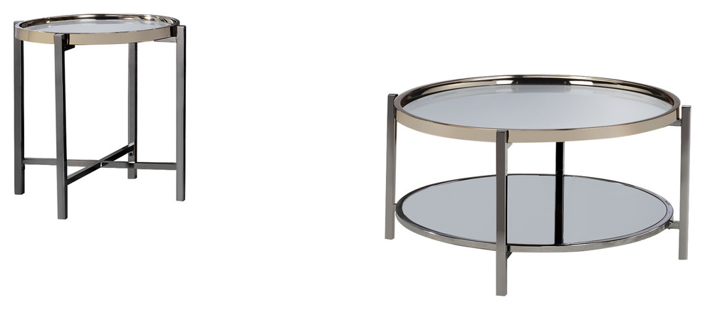 Monaco Round End Table   Contemporary   Side Tables And End Tables   by Picket House  Houzz