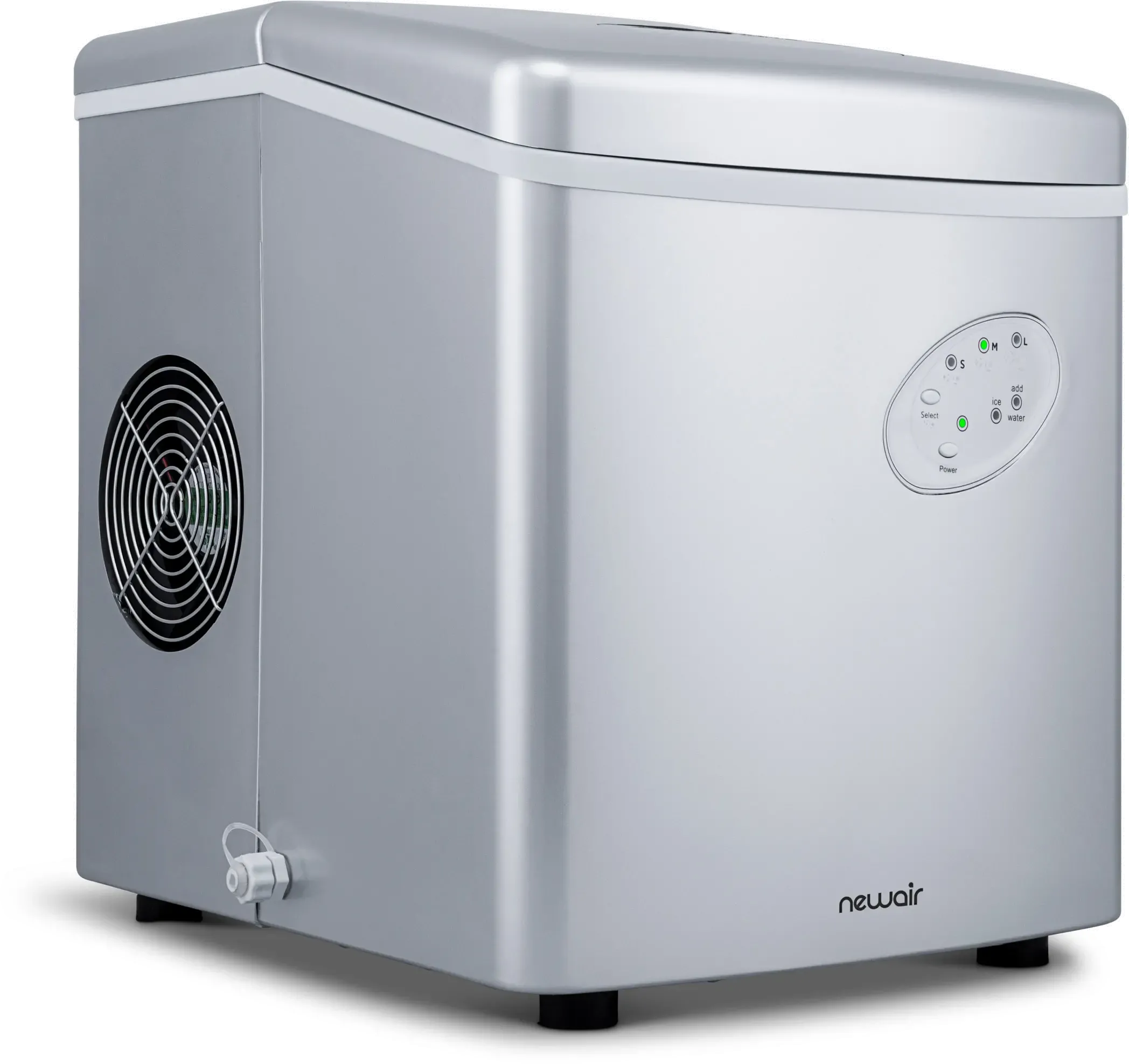 New Air Ai-100 28 lb Portable Ice Maker - Stainless Steel