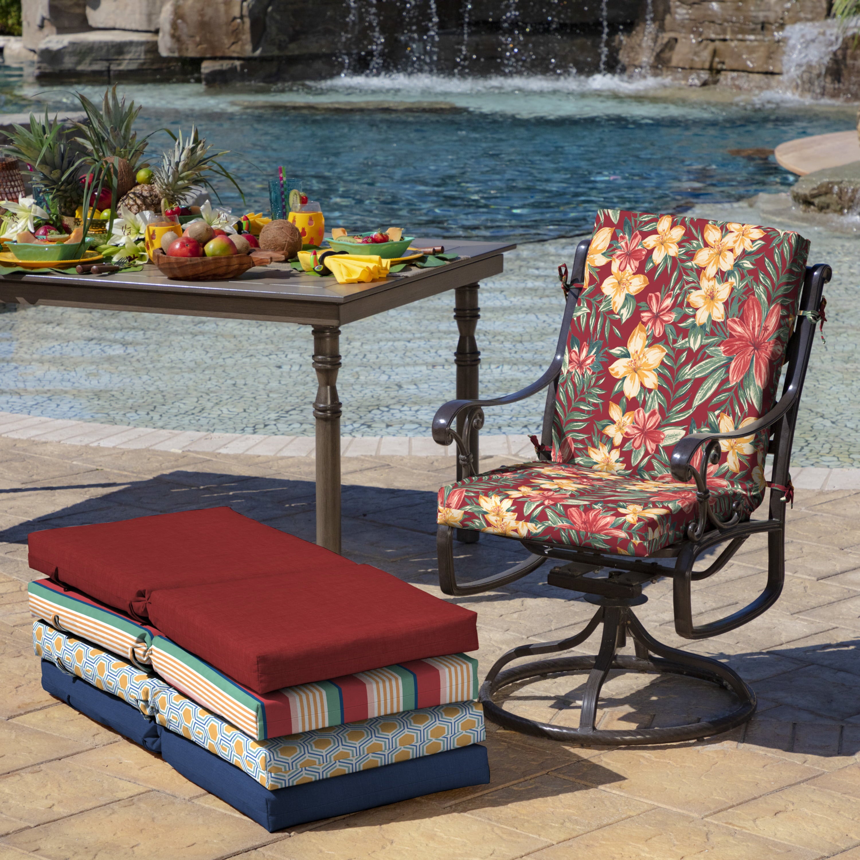 Arden Selections Outdoor Dining Chair Cushion 20 x 20， Ruby Clarissa