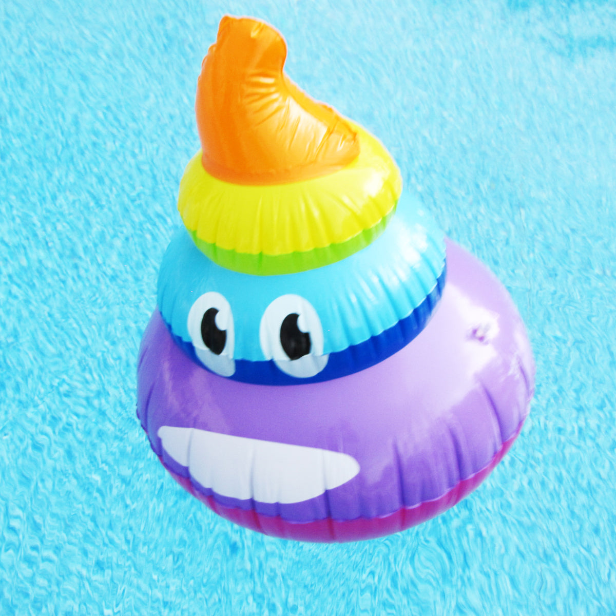 24" Inflatable Rainbow Poop Emoji Fake Poo Novelty Pool Float Blow Up Party Toy Gag Joke