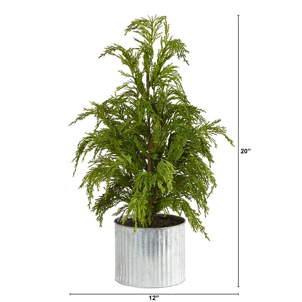 20 Cedar Pine Natural Look Tree in Decorative Planter