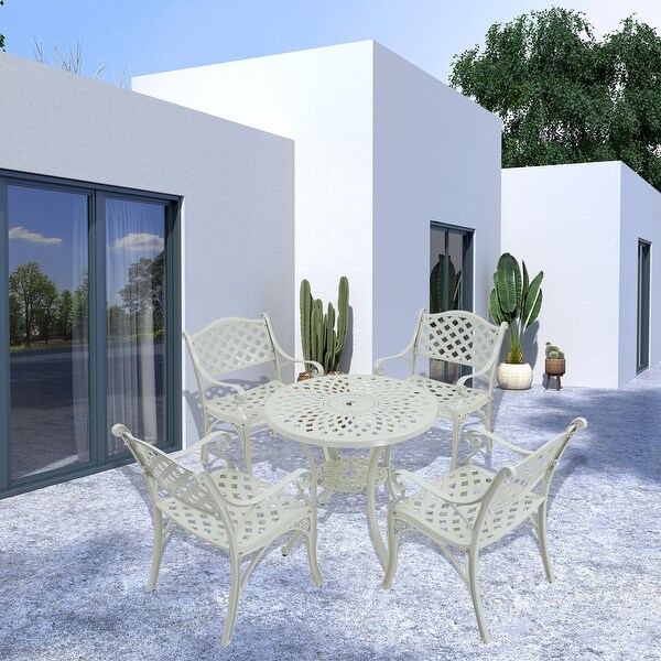 5Piece Cast Aluminum Patio Dining Set