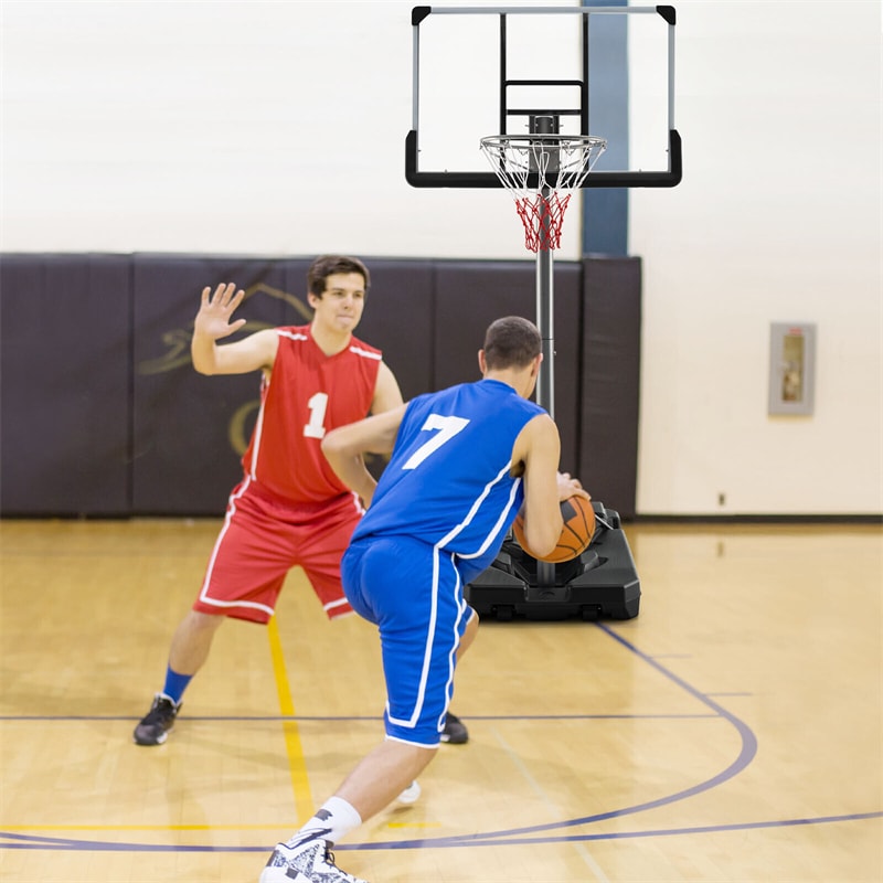 Portable Outdoor Basketball Hoop 64’’-79’’ Adjustable Poolside Basketball Goal System with 44