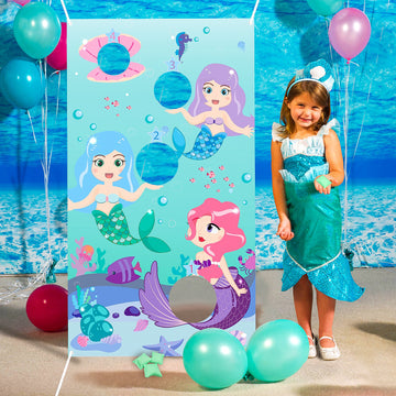 WATINC Mermaid Toss Games with 3 Bean Bags All Ages Activity