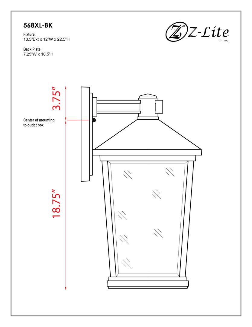 Z-Lite 568XLBK