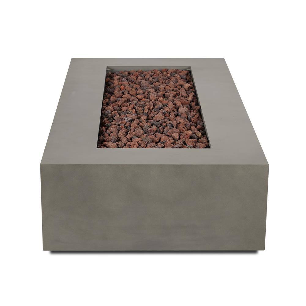 Real Flame Aegean 70 in. L x 32 in. W Outdoor Powder Coated Steel Rectangle Propane in Mist Grey Fire Table with NG Conversion Kit C9814LP-MGRY