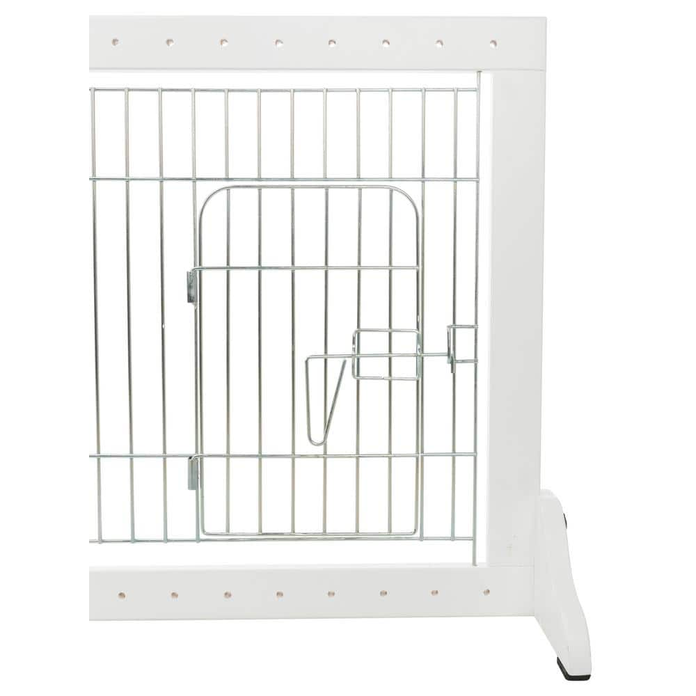 TRIXIE Adjustable Freestanding Pet Gate : Width Expands 40 in. to 71 in. : Lightweight : White 39369