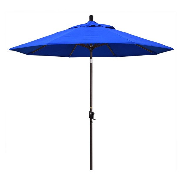 9 x27 X 9 x27 Aluminum Push Button Tilt Crank Sunbrella Patio Umbrella Blue California Umbrella