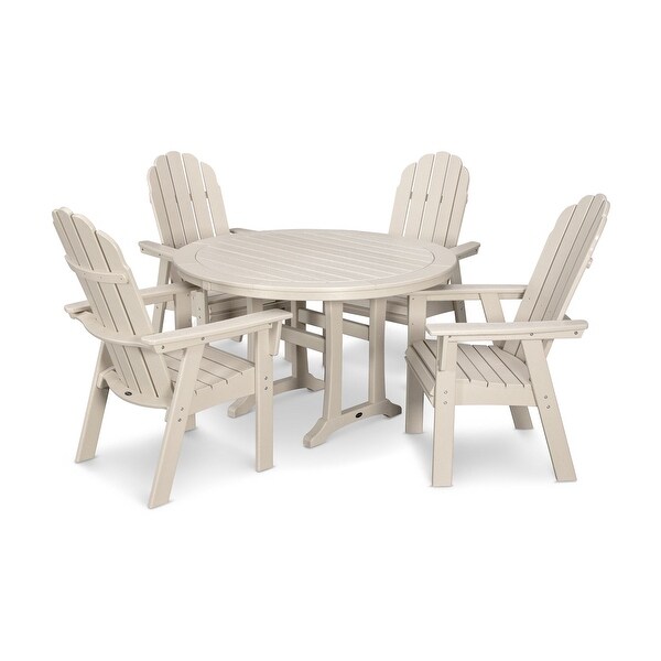 POLYWOOD Vineyard Adirondack 5Piece Nautical Trestle Dining Set