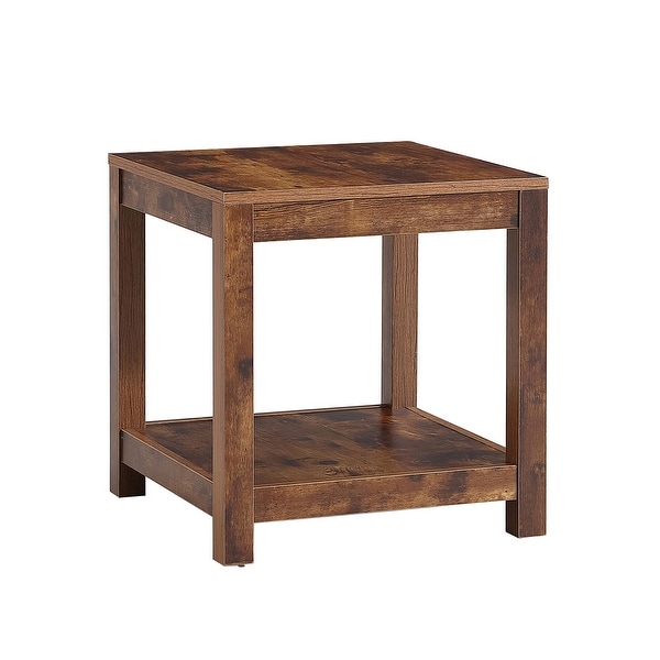 Simple side table， 2-tier small space end table， modern night stand