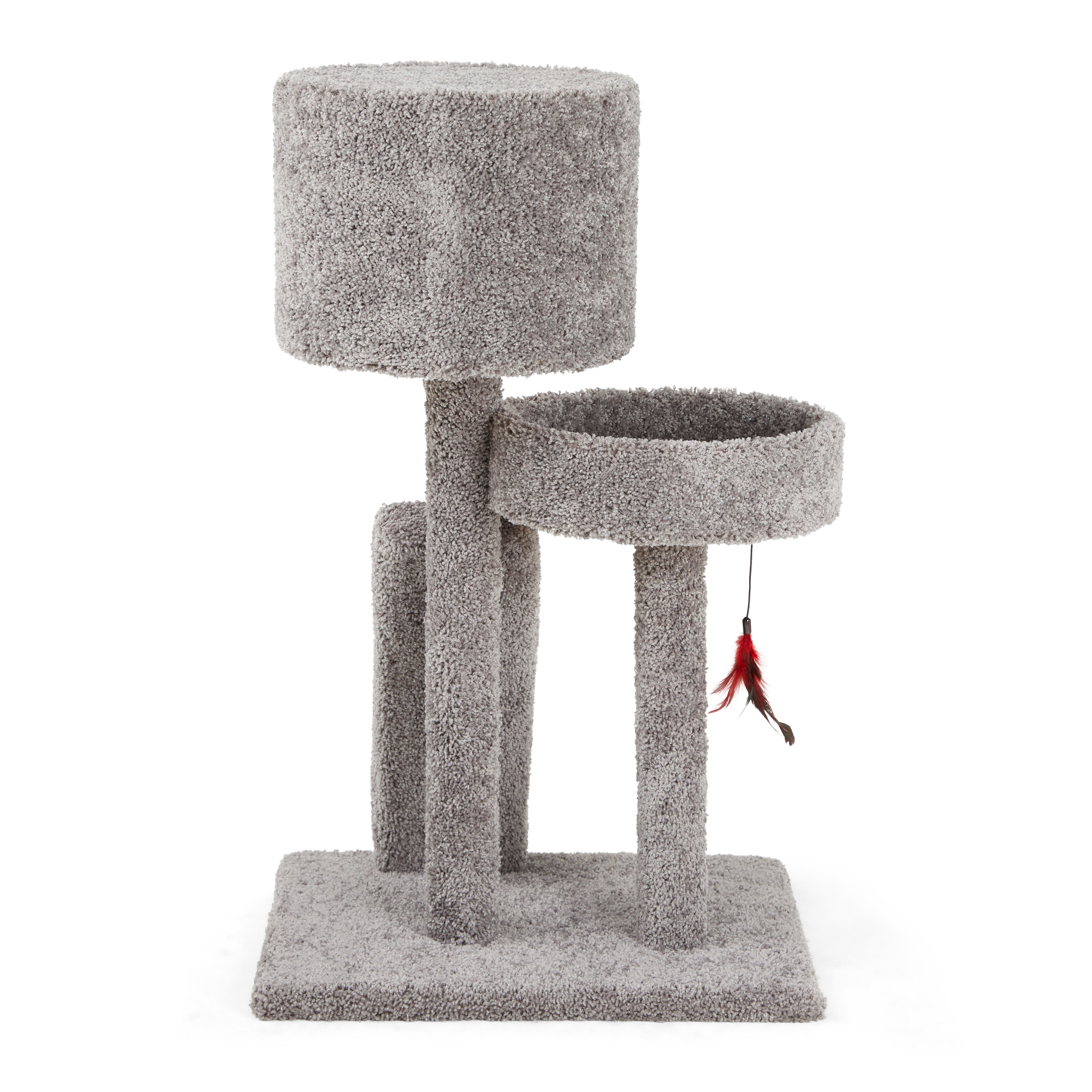 EveryYay Lookout Loft 3-level Cat Tree with Hideaway  Refillable Scratcher， 23