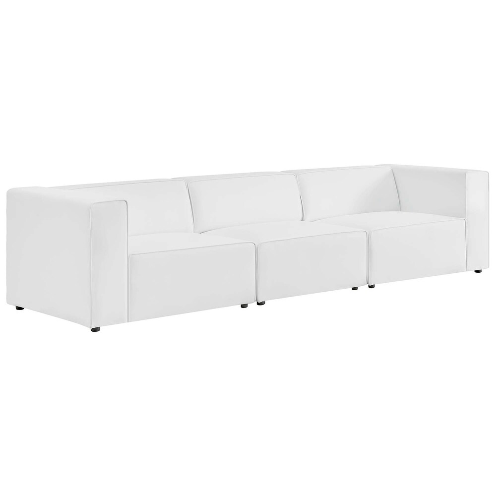 Mingle Vegan Leather 3 Piece Sectional Sofa