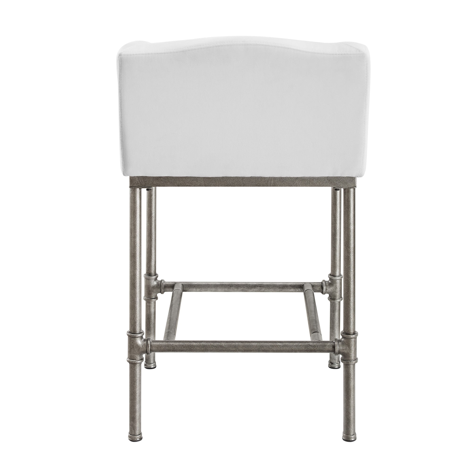 Hillsdale Furniture Dillon Industrial Silver Metal Upholstered Counter Height Stool， White