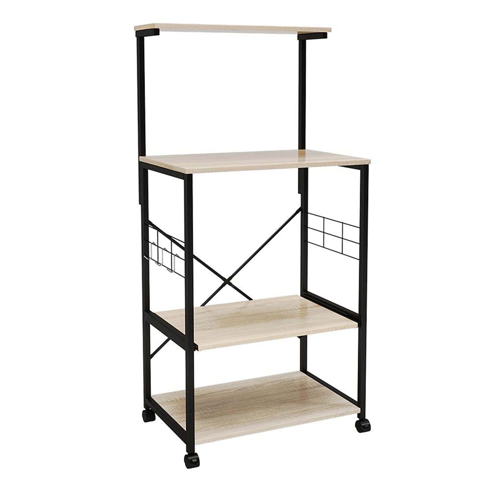 Bestier 4 Tier Kitchen Storage Baker's Rack Organizer Cart Stand, 49 Inch, Oak