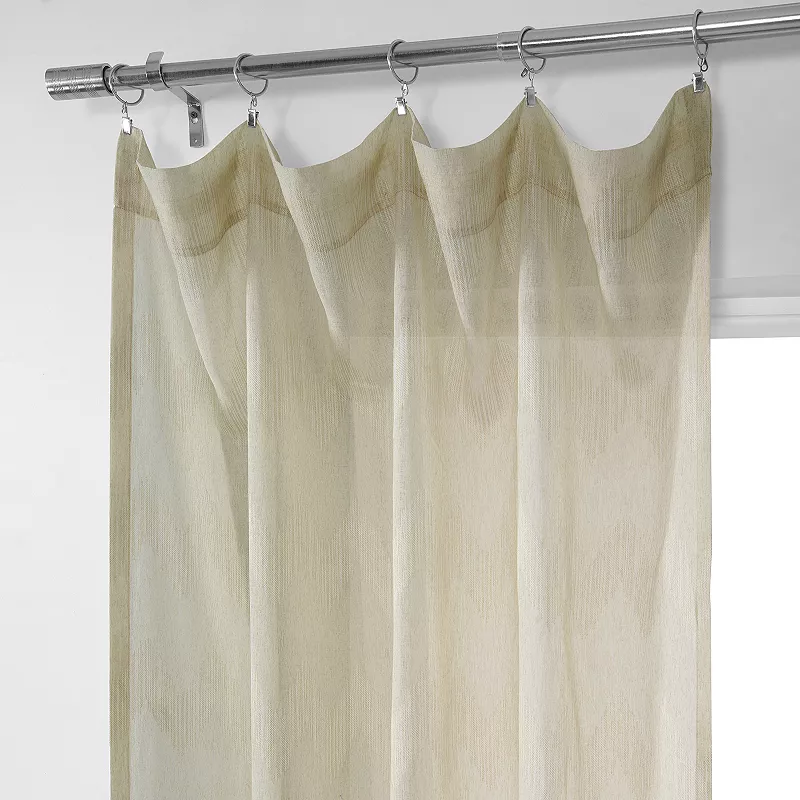 EFF 1-panel Sirius Patterned Linen Sheer Window Curtain