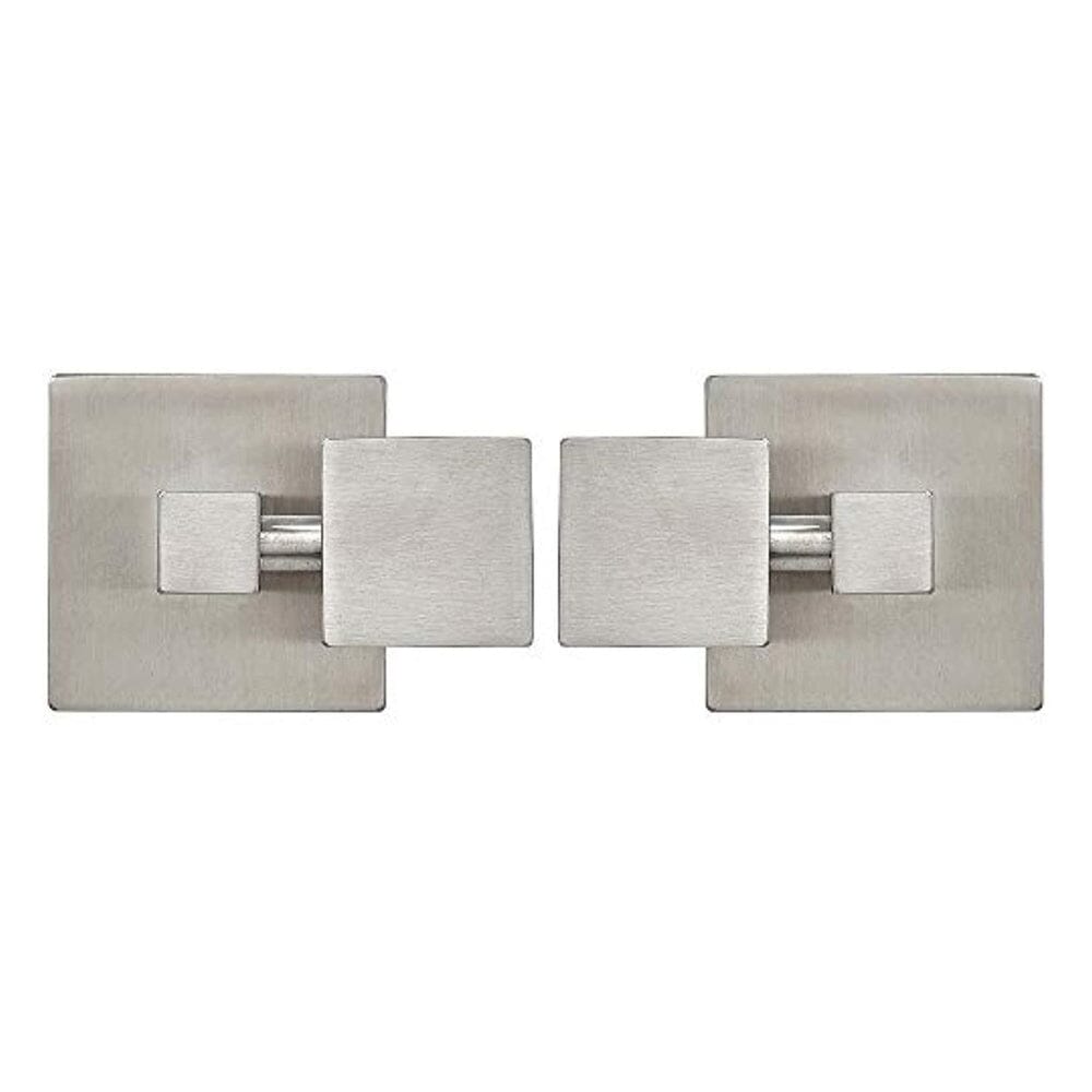 Square Brushed Silver Pivot Mirror Hardware Tilting Anchors