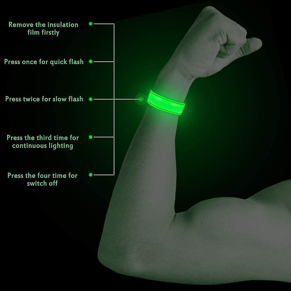 Led Bracelet. Pack Of 4 Reflective Led Luminous Bracelet Light Band Kids Night Safety Light For Running Jogging Dog Walking Outdoor Sports