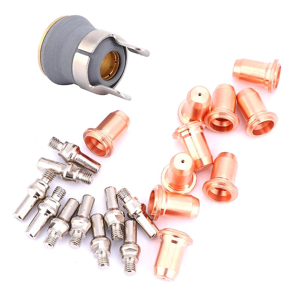 22pcs Pt60 Pt40 Plasma Cutting Torch Consumables 1.0mm Tip Electrode Shield Cup Stand Off