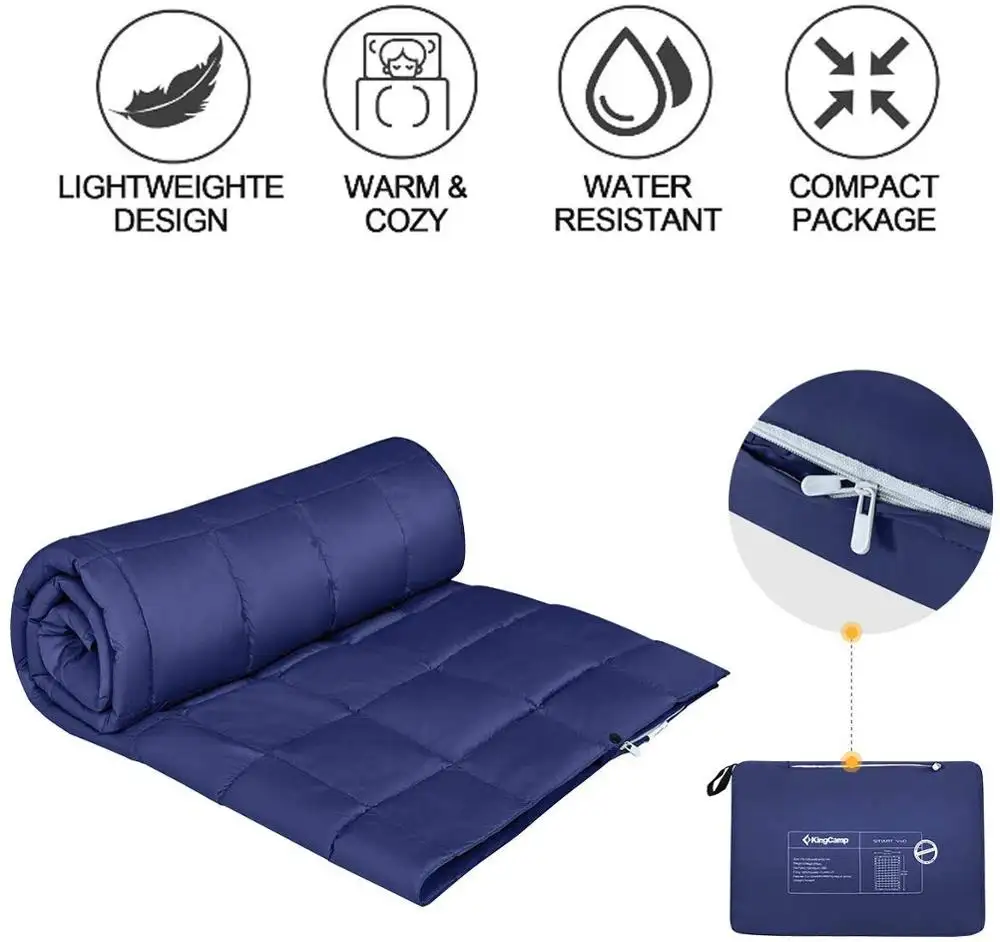 Multipurpose Packable Lightweight Travel Down Alternative Blanket Wearable Warm Compact Camping Waterproof Blanket for Airplane