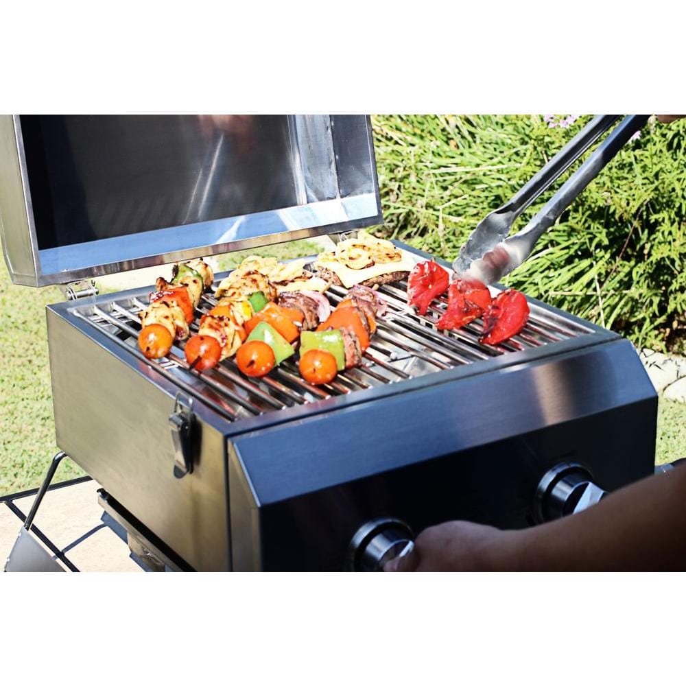 Nexgrill 2-Burner Portable Propane Gas Table Top Grill in Stainless Steel 820-0033