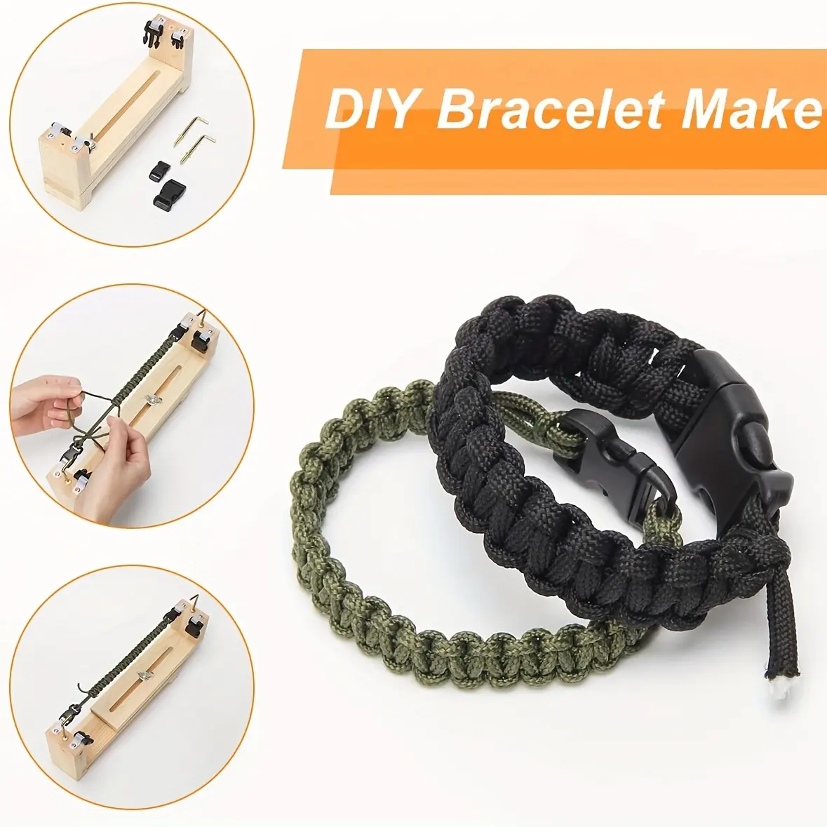 Kongbo Adjustable Length Paracord Jig Bracelet Maker  Wristband Maker Paracord Braiding Weaving DIY Craft Tool Kit