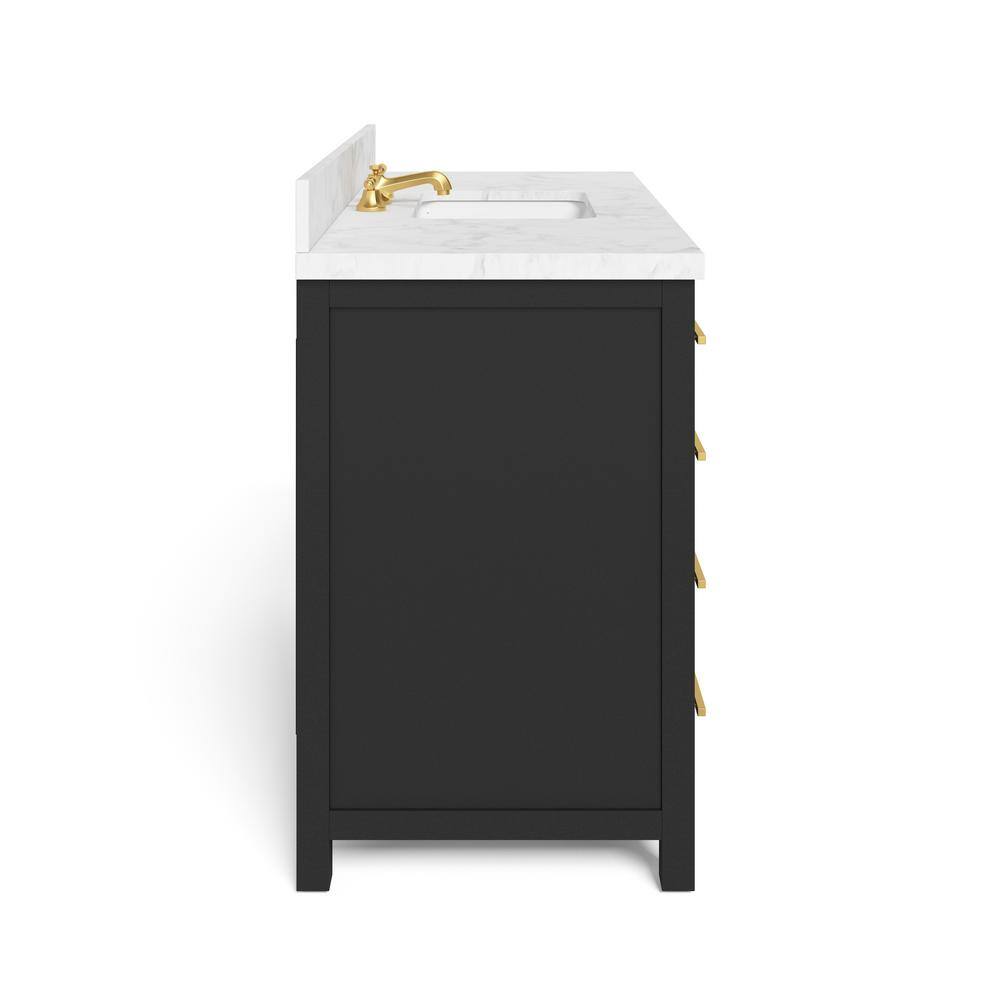 Home Decorators Collection Bonheur 48 in. W x 21 in. D Vanity in Black with Ceramic Vanity Top in White with White Basin HDPEV48V