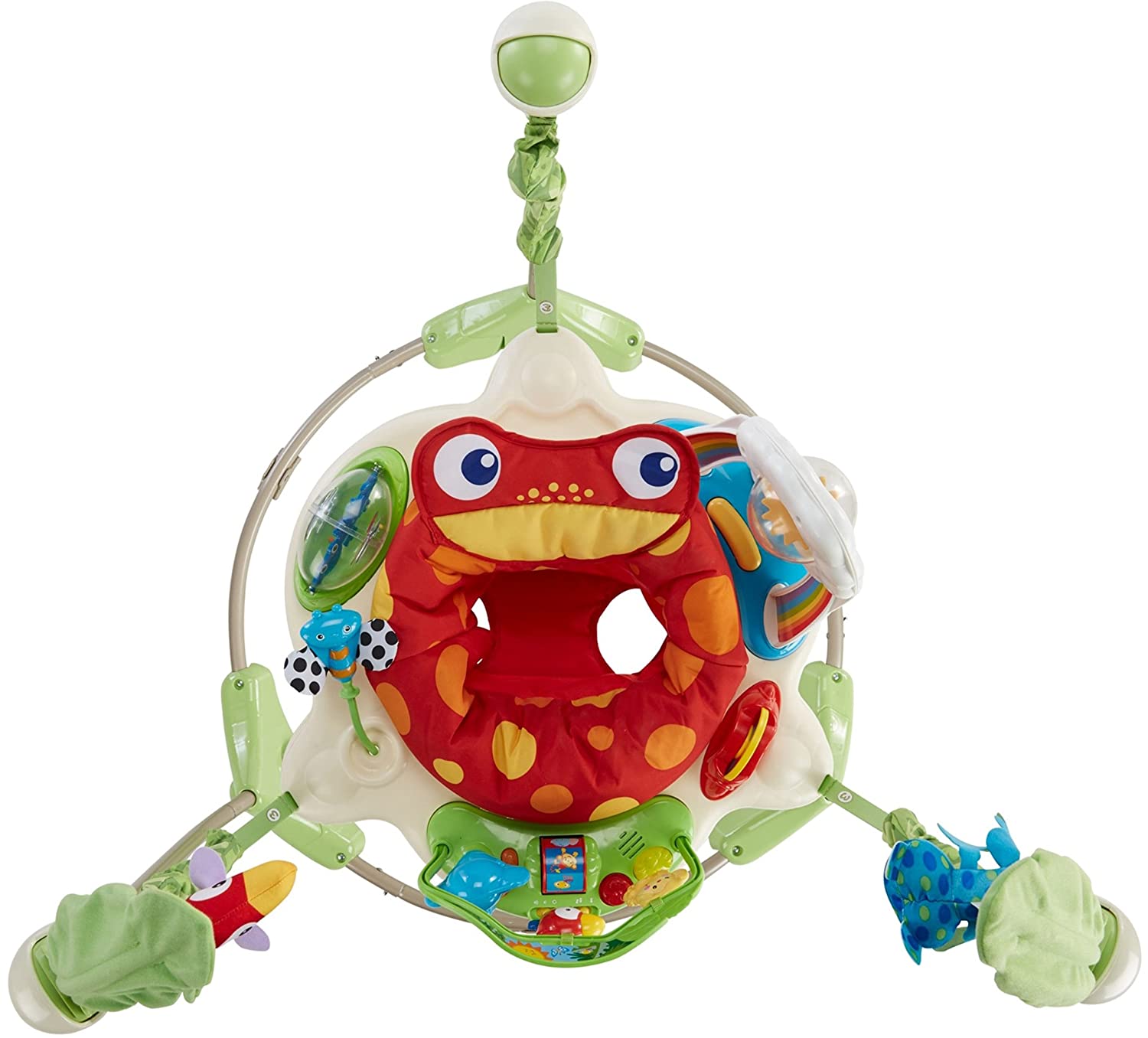 Fisher-Price Rainforest Jumperoo， freestanding baby activity center with lights， music， and toys