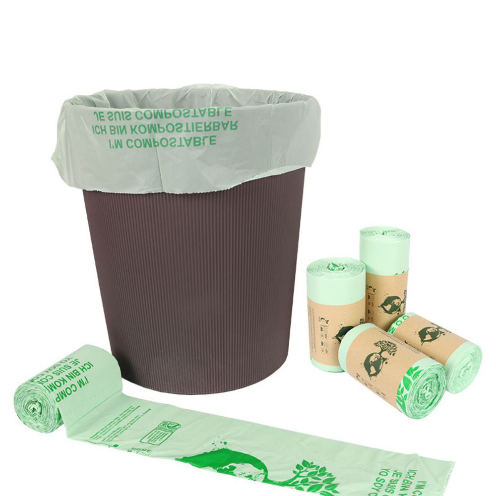 1 Roll/50 Pcs Green Compost Bags Compostable Biodegradable Disposable Trash Bags