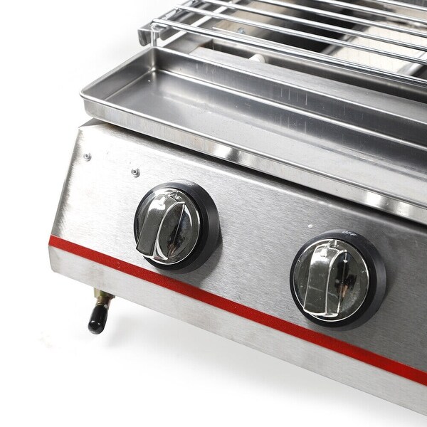 3 Burner Commercial BBQ Gas LPG Grill for Outdoor - 18.52*16.55*7.68in