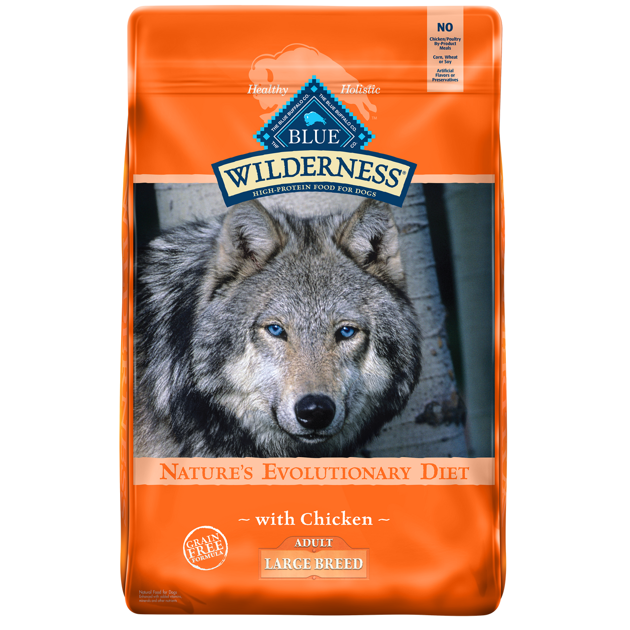 Blue Buffalo Wilderness Grain-Free Large Breed Chicken Dry Dog Food， 24 Lb. Bag