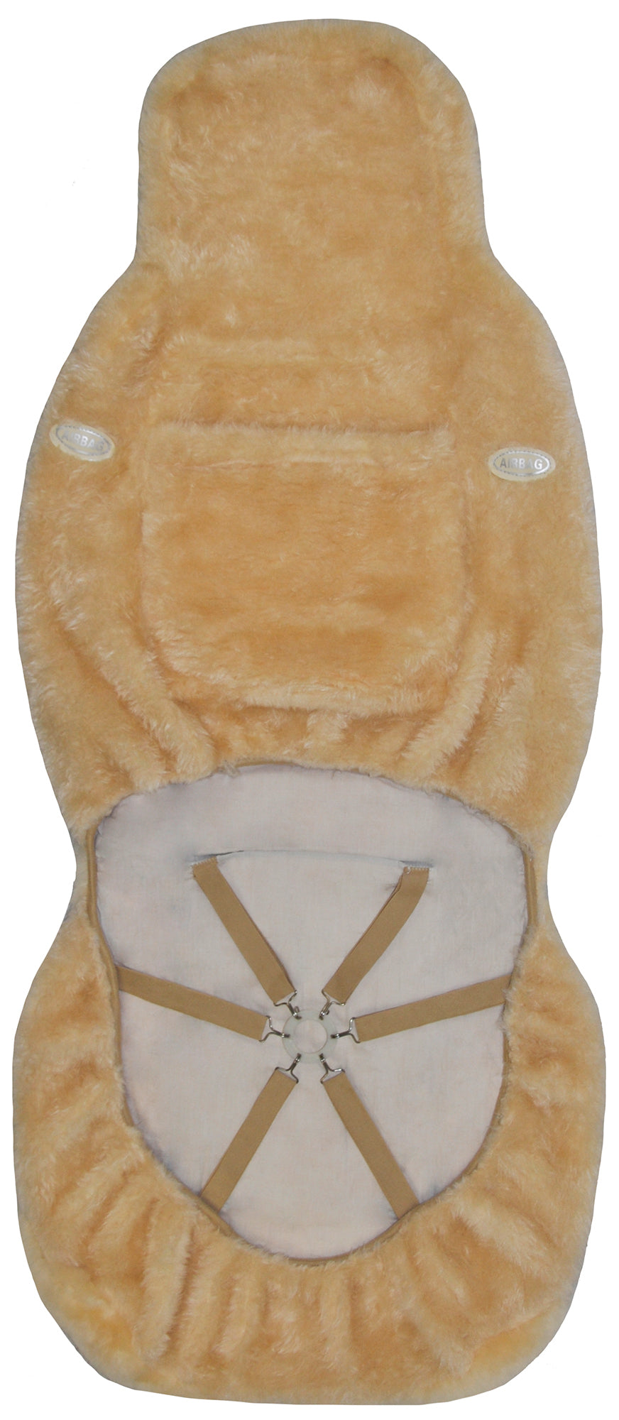 Eurow Sheepskin Seat Cover New XL Design Premium Pelt， Champagne