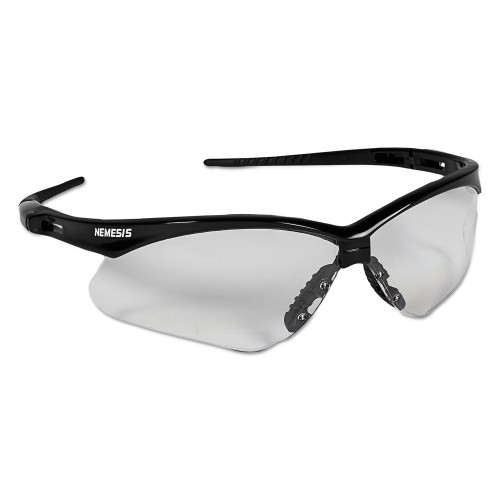 KleenGuard Nemesis Safety Glasses， Black Frame， Clear Lens (25676)