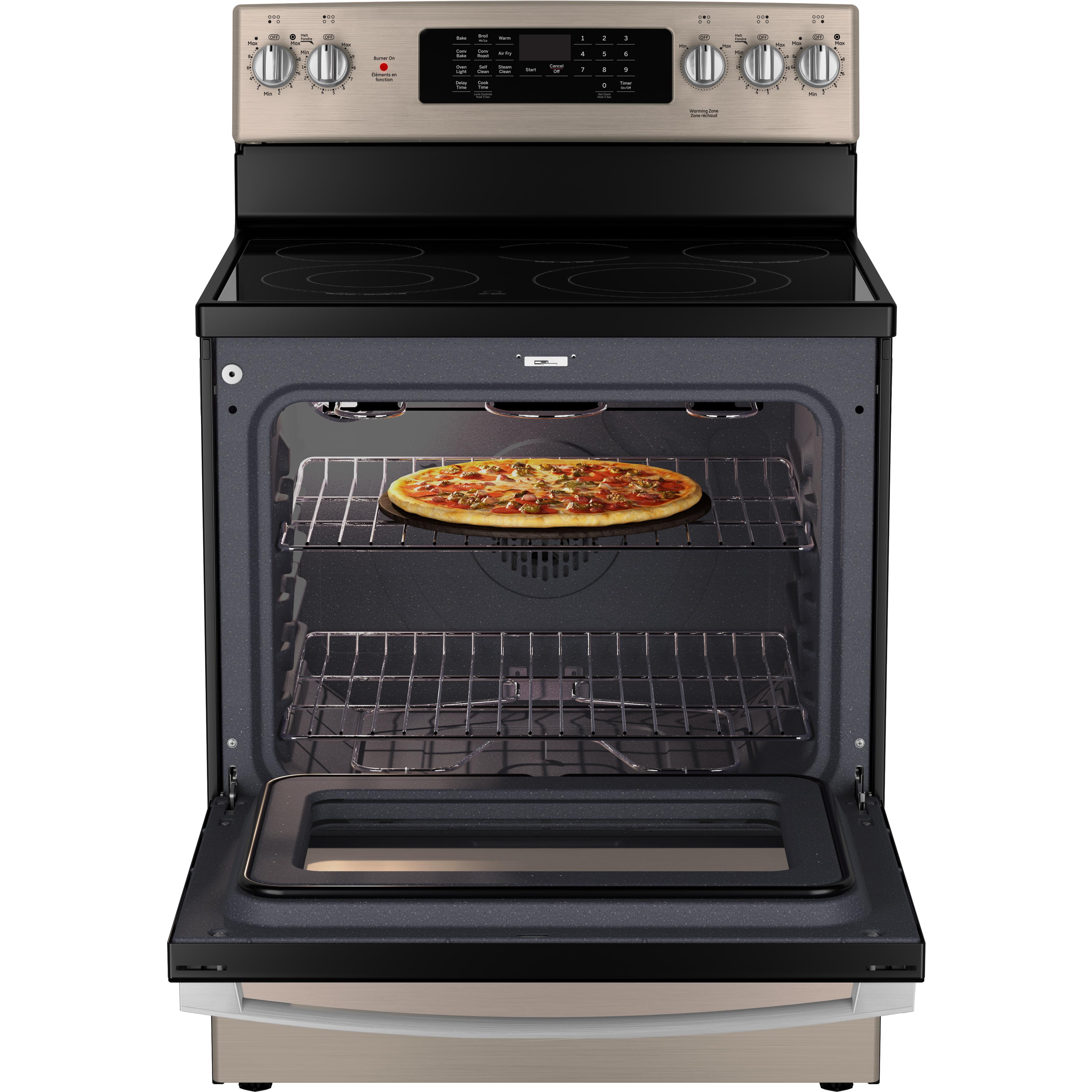 GE 30-inch Freestanding Electric Range with True European Convection Technology JCB840ETES