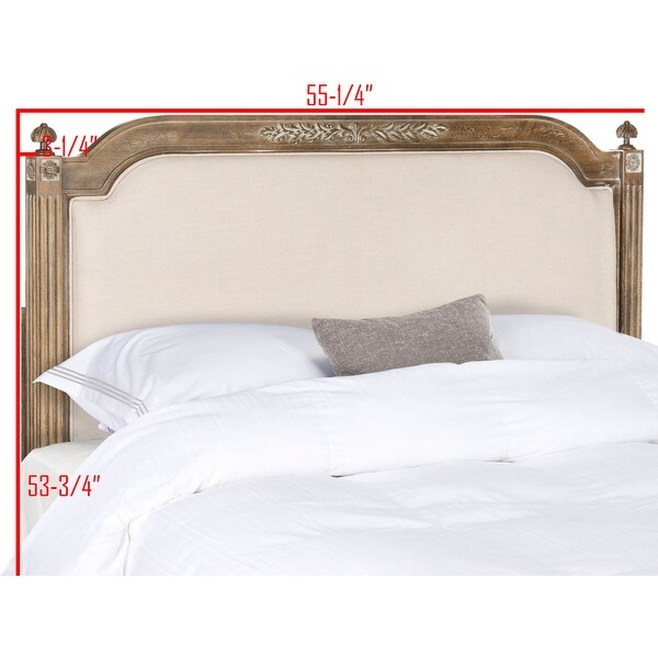 SAFAVIEH Bedding Rustic Wood Beige Linen Full size Headboard - Beige / Rustic Oak - - 22287107